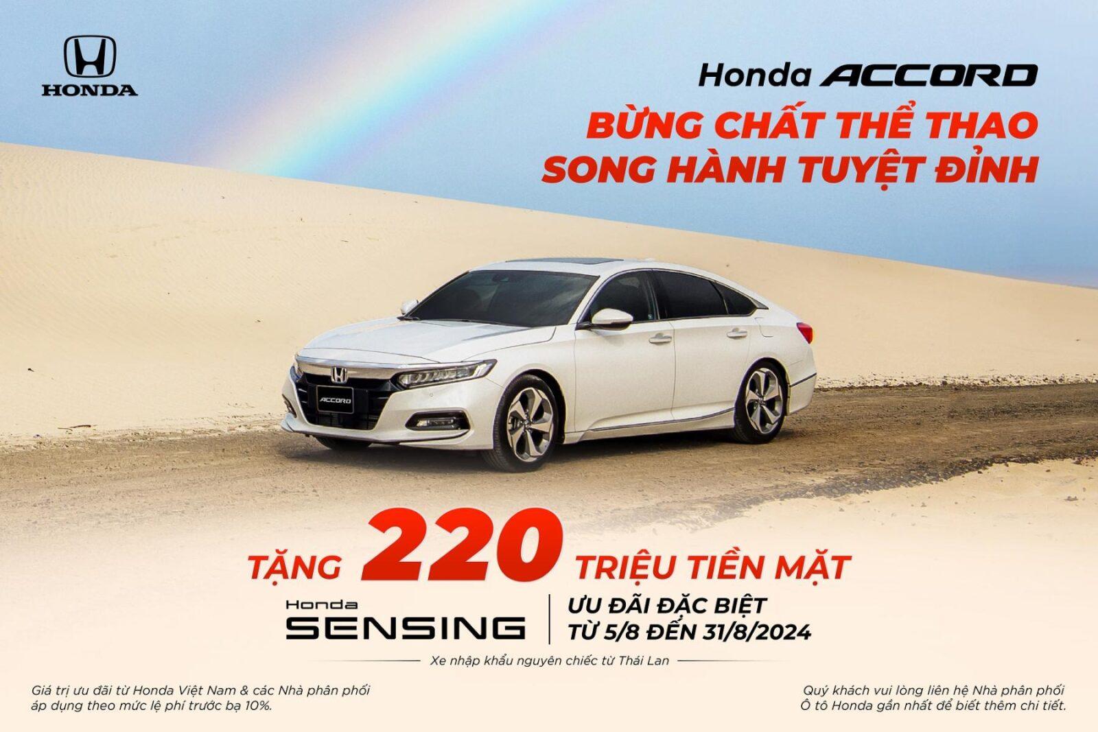 Honda KV Accord August 2024 01 Chương trình khuyến mại của các dòng xe ô tô Honda trong tháng 8 năm 2024 - Đón nhận ưu đãi - Trải nghiệm đỉnh cao