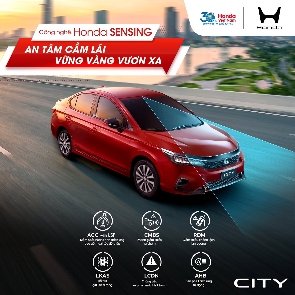 city sensing CÔNG NGHỆ Honda SENSING AN TÂM CẦM LÁI - VỮNG VÀNG VƯƠN XA